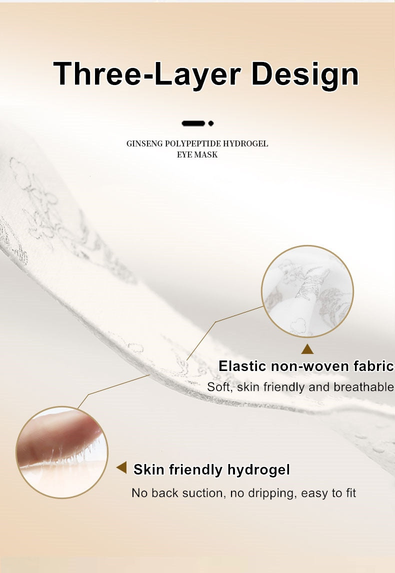Ilisya Anti-Wrinkle Overnight Firming Eye Mask Ginseng Polypetide Hydrogel Moisturizing nasolabial folds Eye Patch 5 Pairs