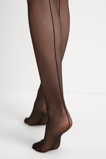 Fantasy Stockings Conte Sense - Silicone Lace Top with Back Seam Imitation