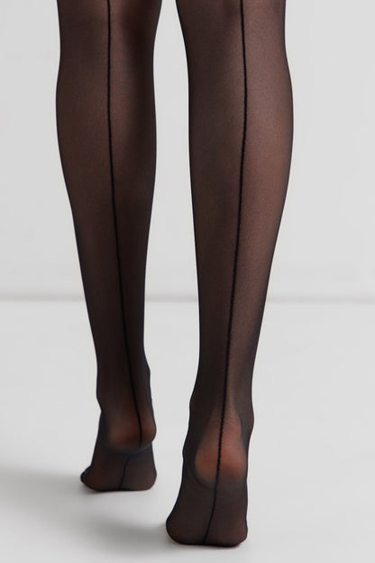 Fantasy Stockings Conte Sense - Silicone Lace Top with Back Seam Imitation