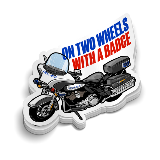 On Two Wheels - Police Laptop Stickers