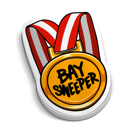 Bay Sweeper Medalist - Funny Firefighter Stickers