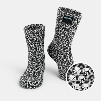 Polar Feet Fleece Socks - Snow Leopard