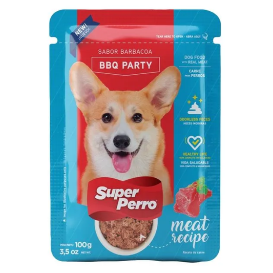 Super Perro BBQ Party Wet Dog Food Pouch (3.52 oz)