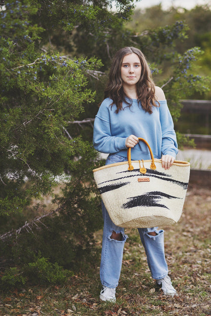 Balance Peace Handmade Sisal Straw Basket Tote Bag