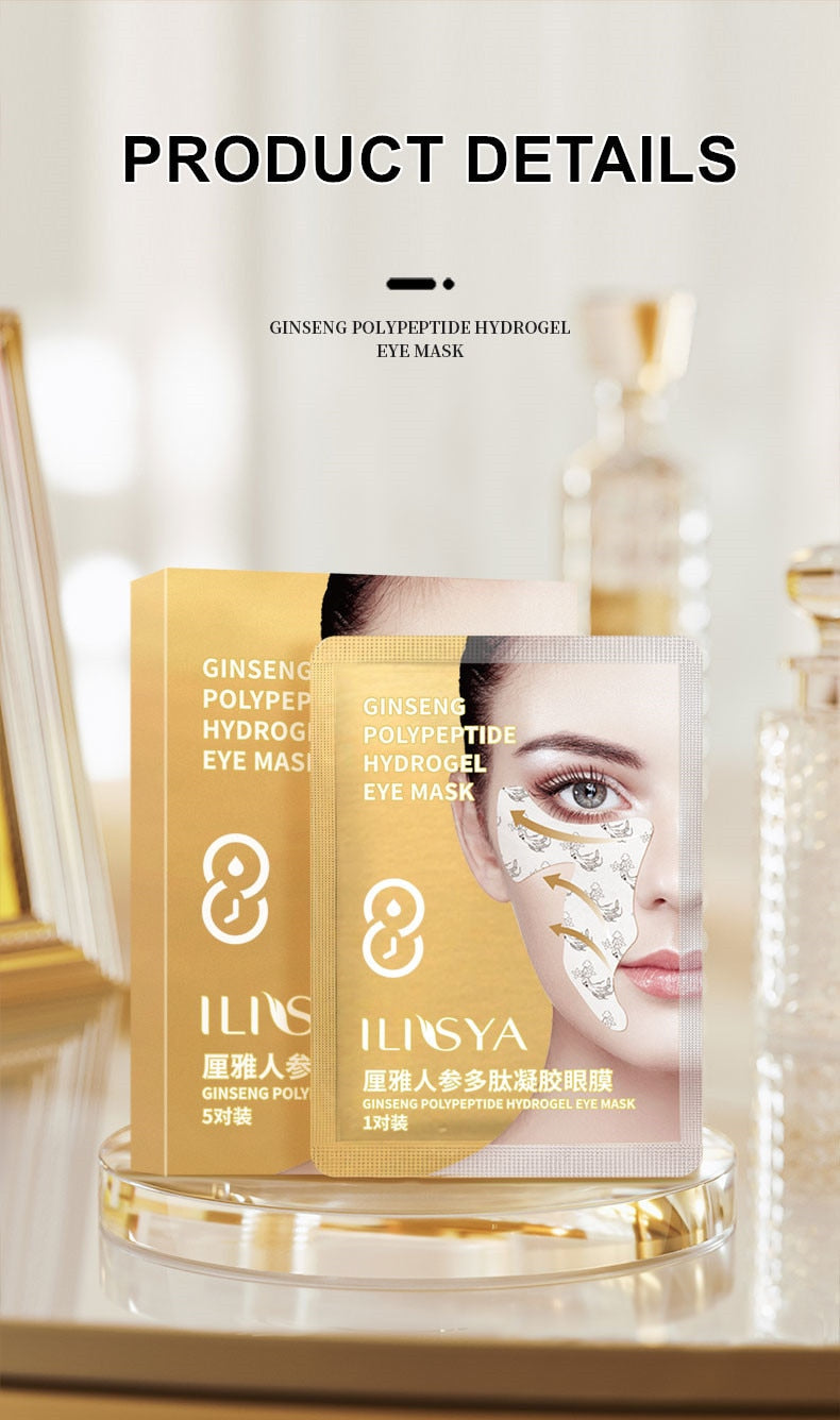 Ilisya Anti-Wrinkle Overnight Firming Eye Mask Ginseng Polypetide Hydrogel Moisturizing nasolabial folds Eye Patch 5 Pairs