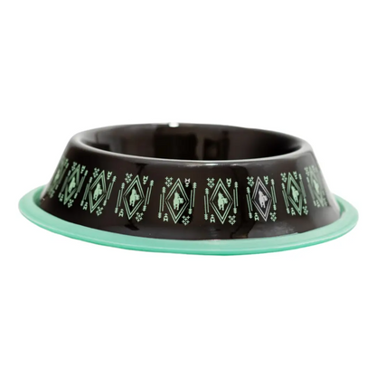 Non-Skid Boho Stainless Steel Dog Bowl – with Whimsical Unicorn Design, Silicone Base for Medium Dogs – 24oz