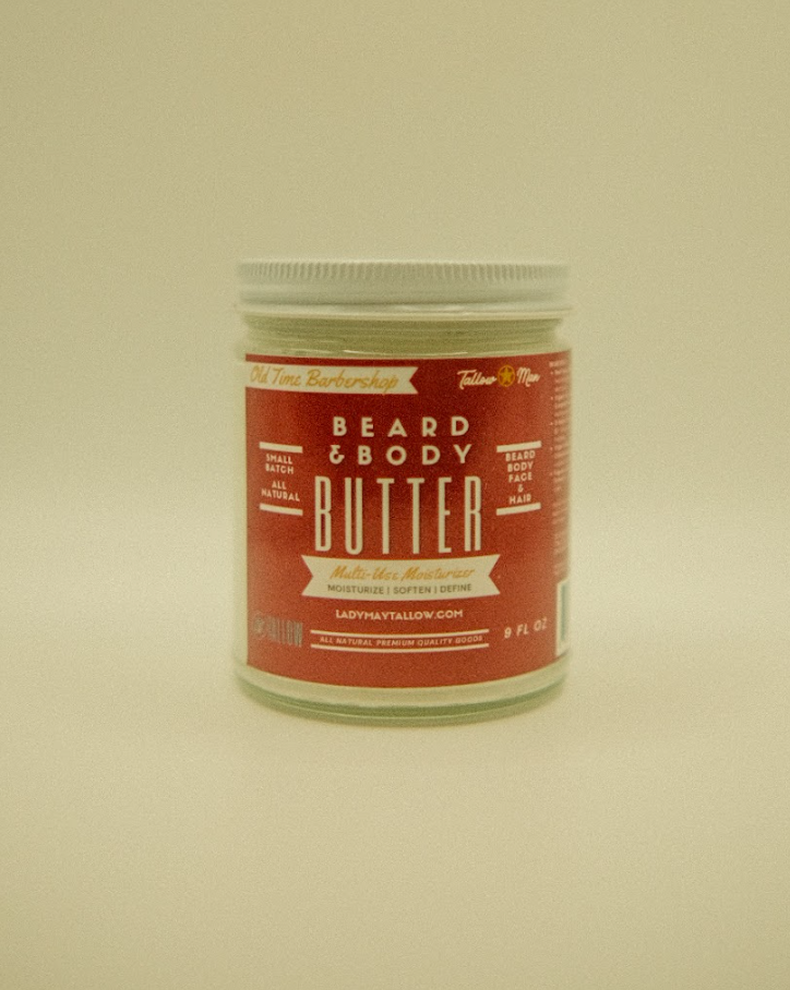 Old Time Barbershop Natural Tallow Beard & Body Butter for Men| All-Natural Beard Butter & Skin Care