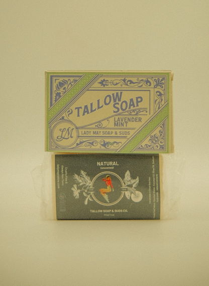 All-Natural Tallow Soap – Lavender Mint & Unscented | Non-Toxic Bar Soap With Tallow
