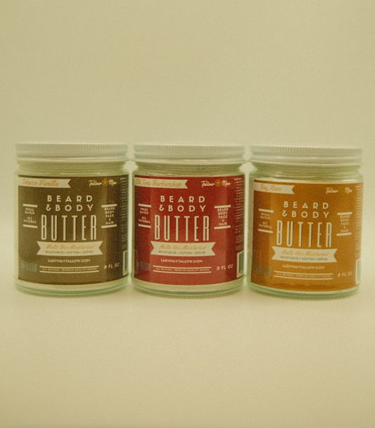 Tallow Man Men’s Beard Butter Trio Gift Box | 100% Natural Tallow