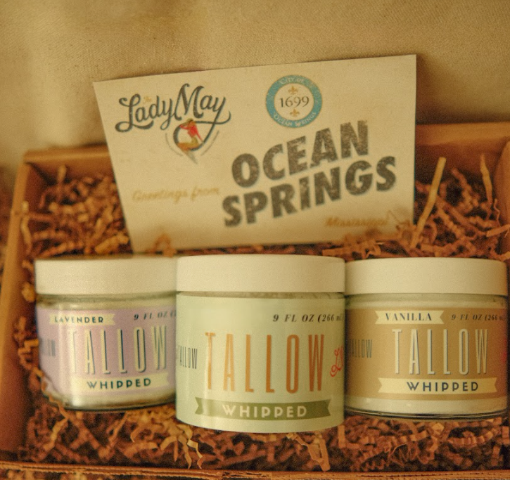 Whipped Tallow Trio - 9oz - Lavender, Vanilla, Eucalyptus Premium Quality All Natural Gift Box by The Lady May