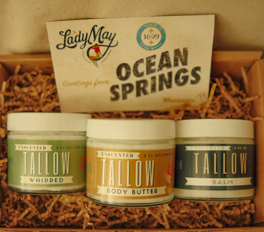 Tallow Skincare Trio - Butter, Balm & Whipped Premium Quality All Natural Gift Box by The Lady May