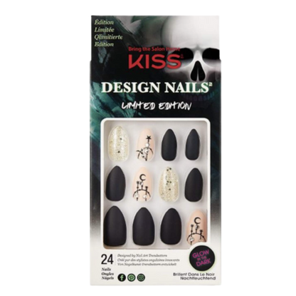 KISS Design 24 Glow In The Dark Fake Nails Halloween (Limited Edition)