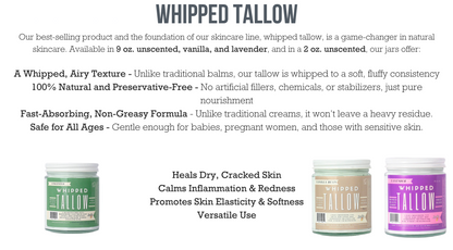 6 pack Travel Tallow All-Natural Skincare Premium Quality All Natural Gift Box by The Lady May