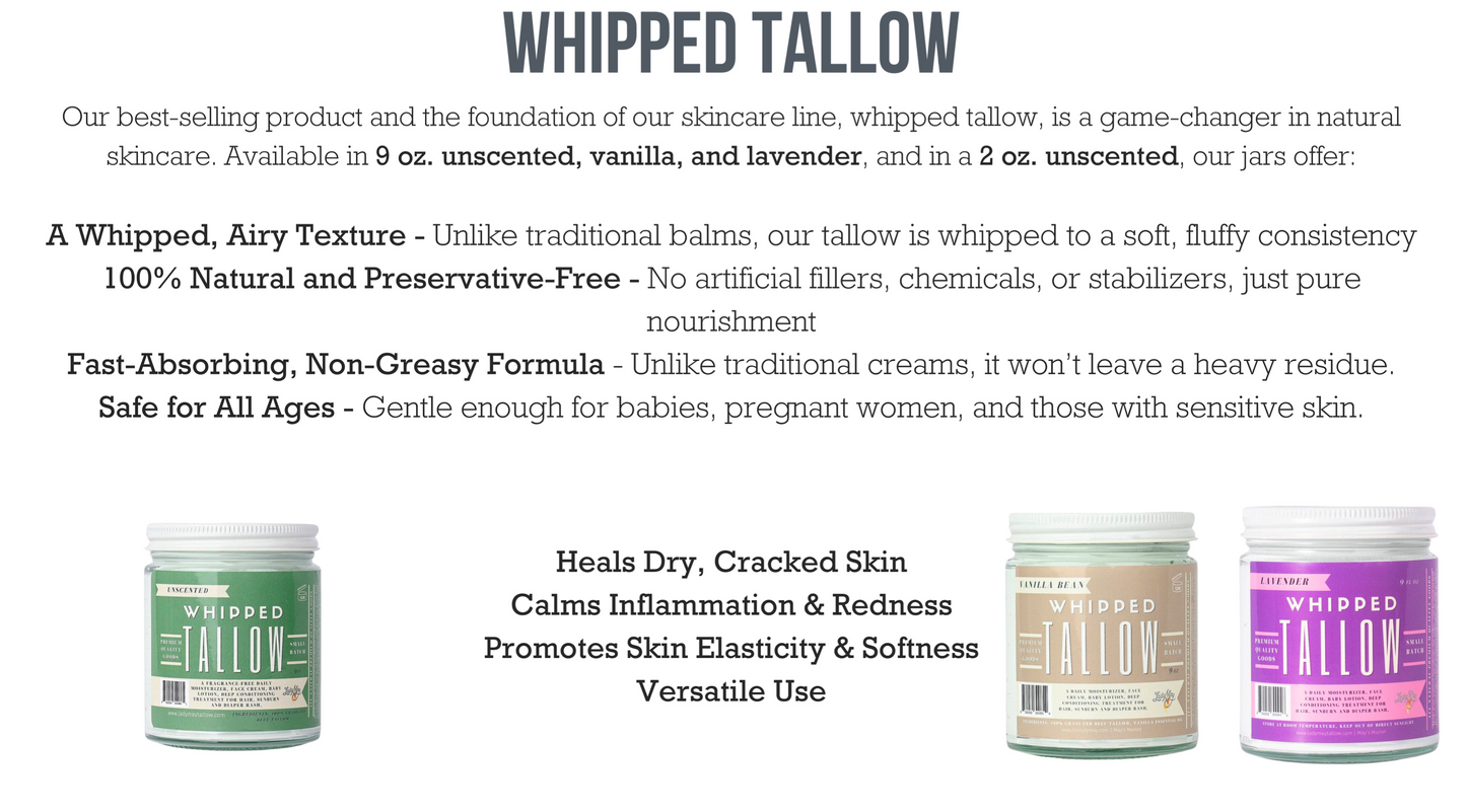 Tallow Skincare Trio - Unscented (9oz)