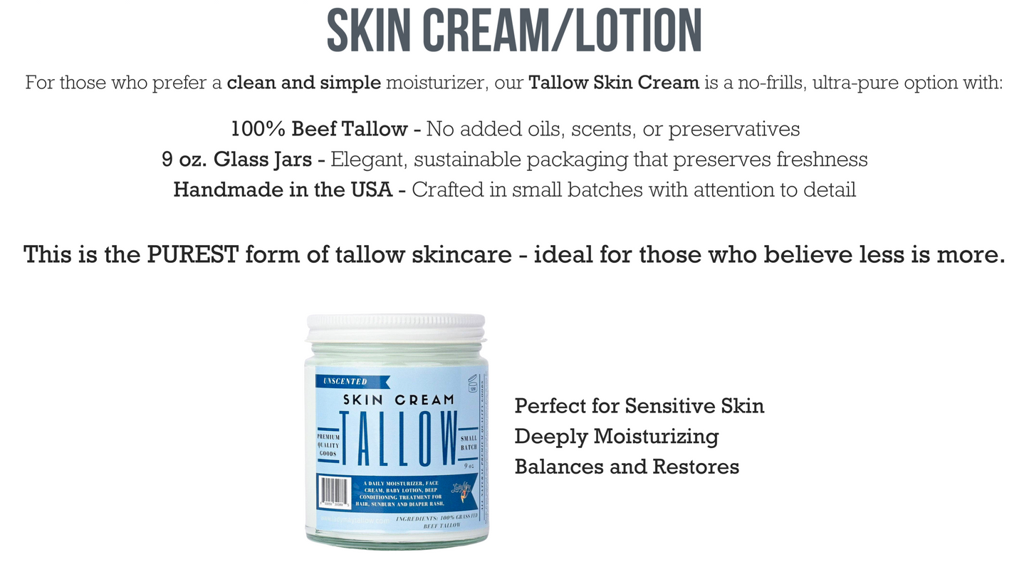 Unscented Tallow Lotion | All-Natural Beef Tallow Moisturizer