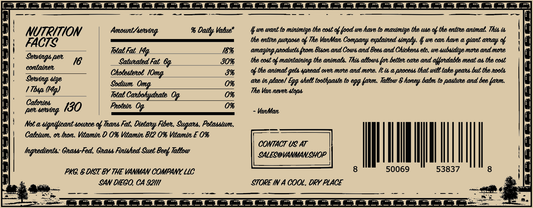 VanMan's Cooking Tallow - 9 oz