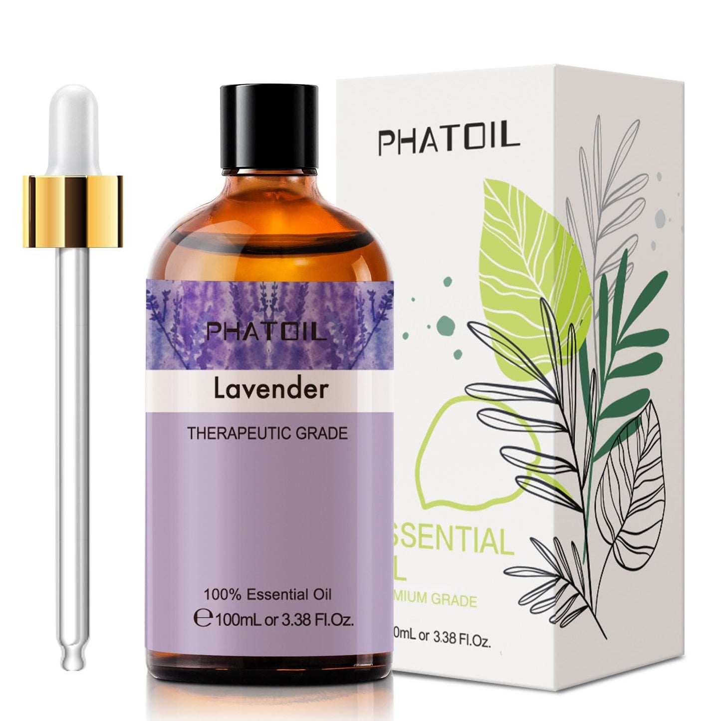 3.38Oz 100ml Lavender Essential Oil Diffuser Pure Natural Plant Essential Oils Vanilla Mint Lemon Tea Tree Citronella Aroma