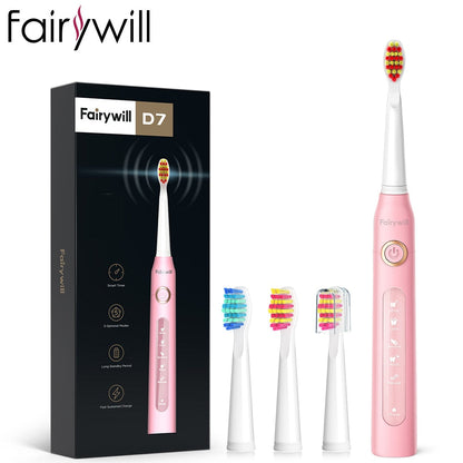 D7 Sonic Electric Toothbrushes with 5 Modes, Smart Timer, Rechargeable, and 8 Super Whitening Toothbrush Heads for Adults and Kids