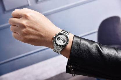 Elevate Your Style: Unveiling the 2023 New BB Panda Retro Sport Chronograph Luxury Quartz Watch for Men with Sapphire Mirror and 10Bar Waterproof Design