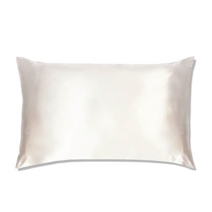 PURE SOL. Beauty Sleep Happy 100% Mulberry Silk Pillow Case - Silver