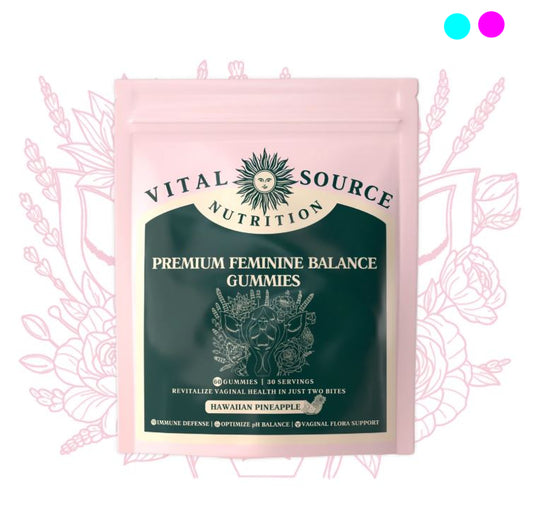 Vital Source Nutrition - Premium Feminine Balance Gummies Fresh - for Women’s Health & Wellness - Immune Support - Vegan, Gluten-Free - Hawaiian Pineapple - 60 Gummies - 30 Servings