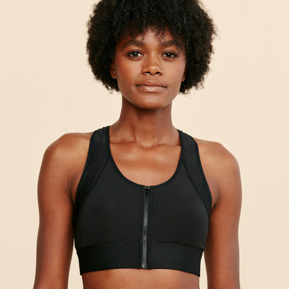 Hero Front‑Closure Sports Bra - Black