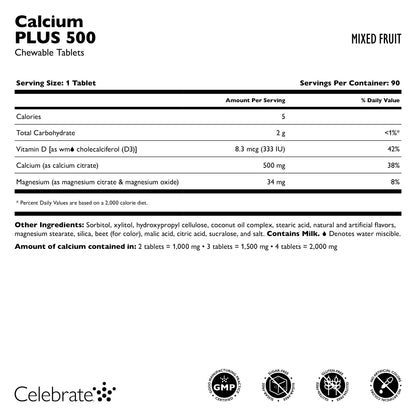 Chewable Calcium Citrate, 500mg