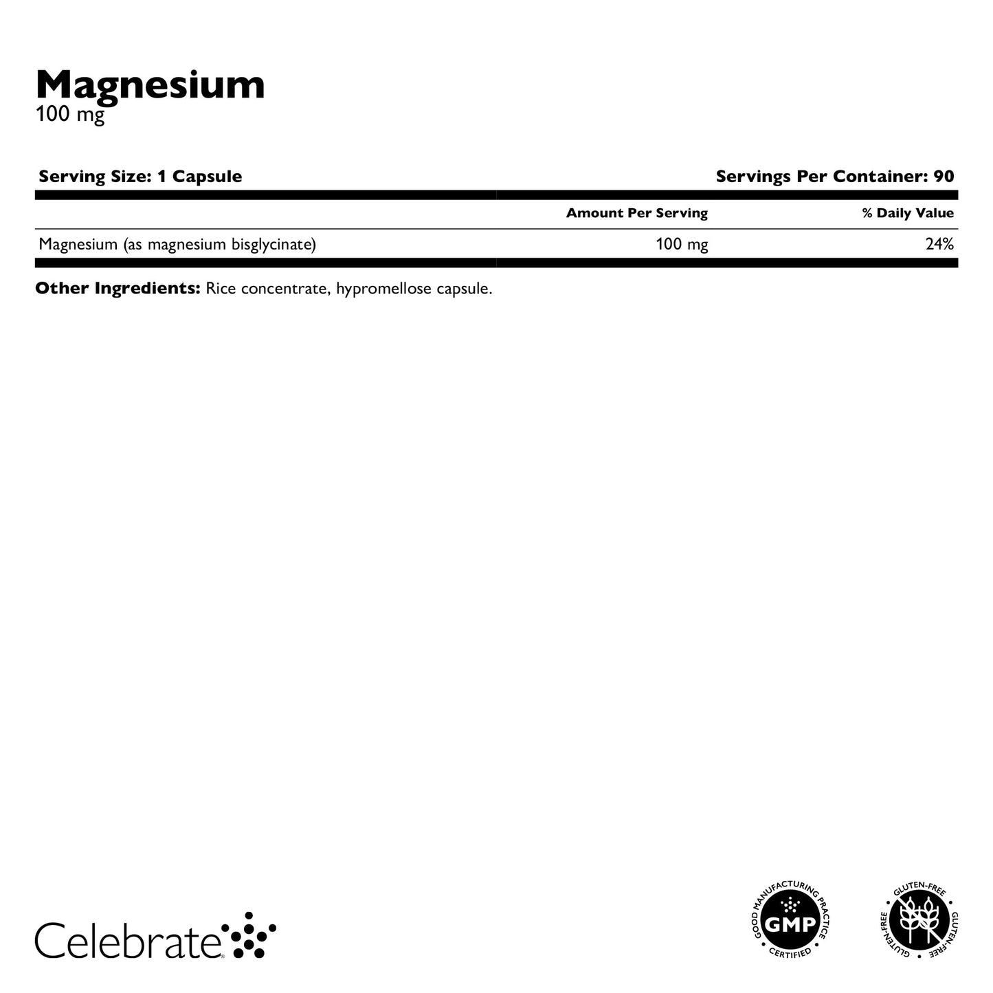 Magnesium, 100 mg Capsule