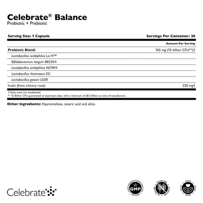 Celebrate® Balance Probiotic + Prebiotic Supplement Capsules