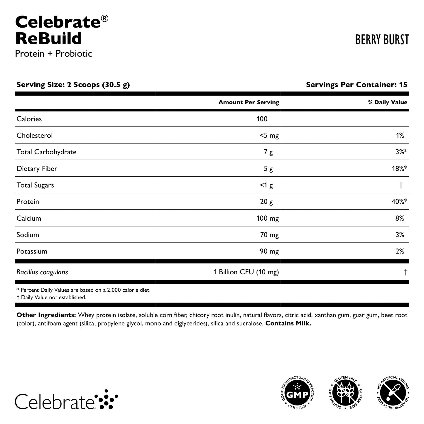 Celebrate® ReBuild Probiotic Protein Powder