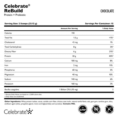 Celebrate® ReBuild Probiotic Protein Powder
