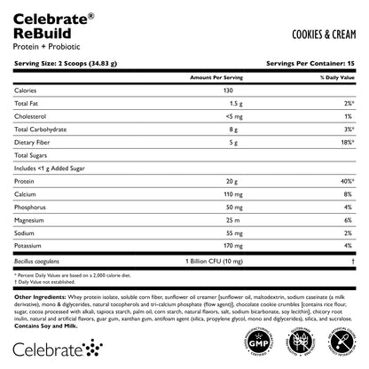 Celebrate® ReBuild Probiotic Protein Powder