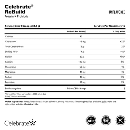 Celebrate® ReBuild Probiotic Protein Powder