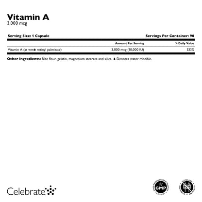 Vitamin A 3000 mcg (10,000 IU) Capsule