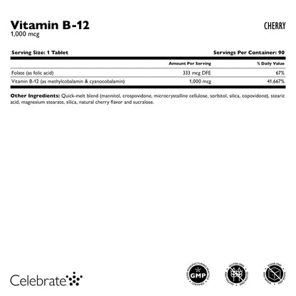 Vitamin B-12 Melts, 1,000 mcg