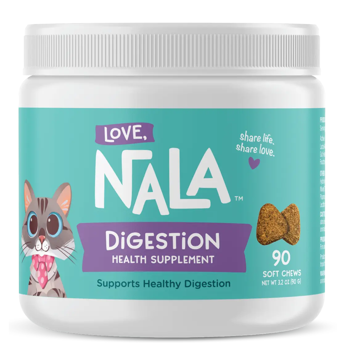 Cat Digestion Health Supplement, 3.2-oz, 90 Soft Chews