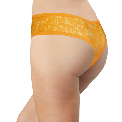 Orange Poppy Printed Mesh Thong