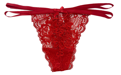 Lace Thong with Elastic Straps, XS- 2X