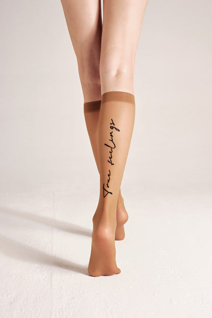 Fantasy Knee Highs Conte True Love - Elastic Band and Printed Design