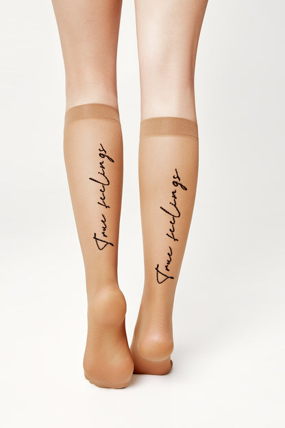 Fantasy Knee Highs Conte True Love - Elastic Band and Printed Design