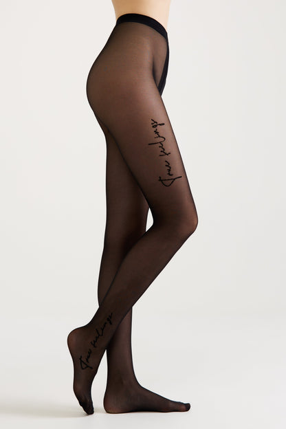 Fantasy Tights Conte True Love - Tattoo Style Print