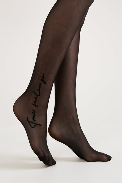 Fantasy Tights Conte True Love - Tattoo Style Print