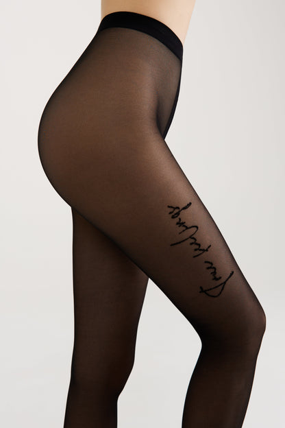 Fantasy Tights Conte True Love - Tattoo Style Print