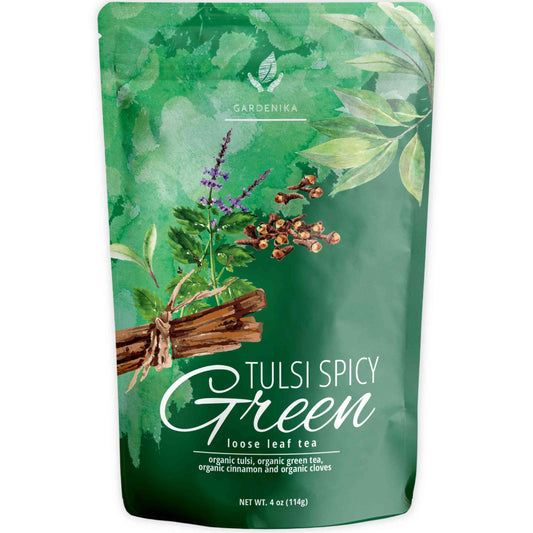 Tulsi Spicy Chai Tea, Energy & Focus - Green Tea - Organic & Kosher