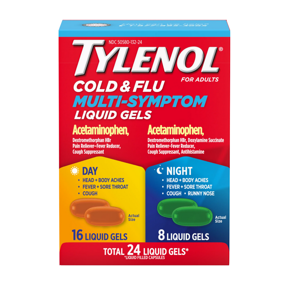 Tylenol Cold + Flu Multi-Symptom Day & Night Liquid Gels (24 ct)