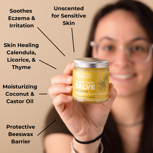 Touchy Skin Salve, Eczema Cream Ointment for Sensitive Skin