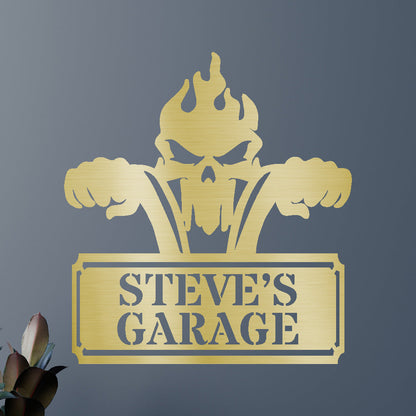 Garage Sign - Custom Metal Sign, Motorcycle Lover Gift, Gift For Father
