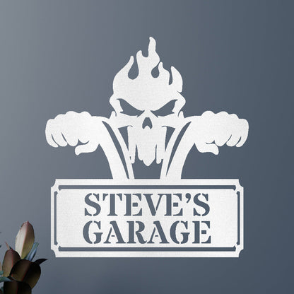 Garage Sign - Custom Metal Sign, Motorcycle Lover Gift, Gift For Father