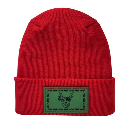 H Stitch Beanie, Reindeer Christmas Red Beanie