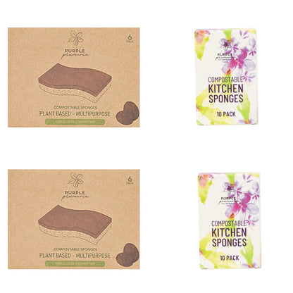 Compostable Dish Sponges: Plastic-Free & Eco-Friendly. Cellulose & Coconut fiber
